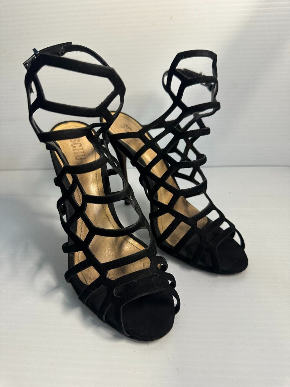 Shutz Black Suede Heels